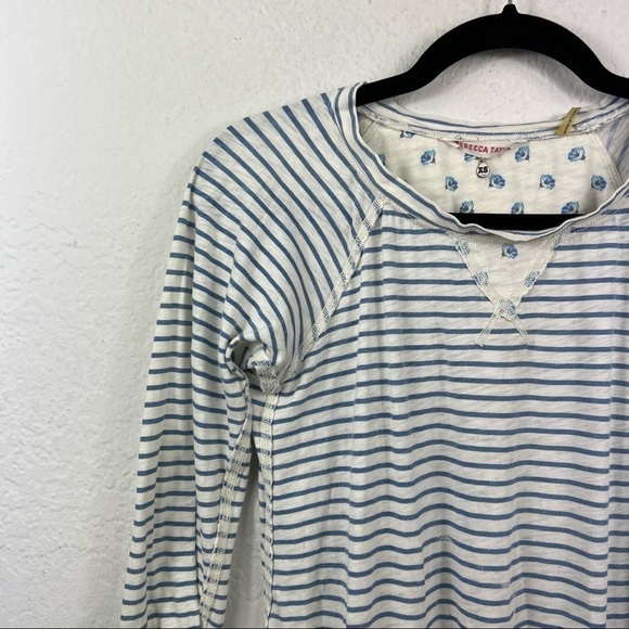 ❤️ Rebecca Taylor Striped Long Sleeve Tunic Top - Picture 2 of 8